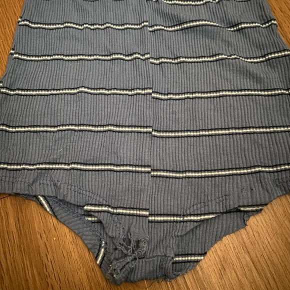 Fashion Nova Blue and White Striped Long Sleeve Top - Picture 4 of 5